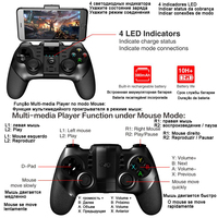 Ipega 9076 PG-9076 Bluetooth Gamepad Pad do grania kontroler mobilny wyzwalacz Joystick do telefonu komórkowego Android Smart TV, pudełko PC PS3 VR 5